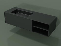 Lavabo avec tiroir et compartiment (06UC824S2, Deep Nocturne C38, L 144, P 50, H 36 cm)