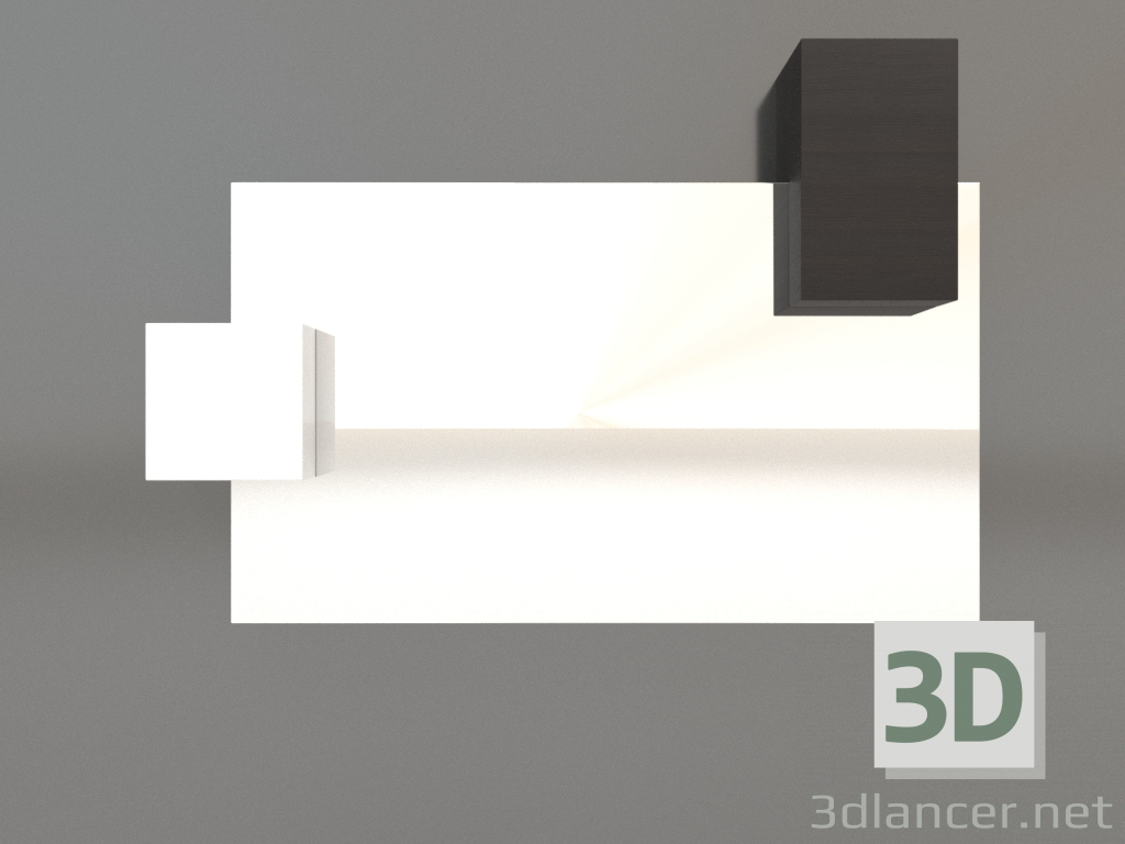 modèle 3D Miroir ZL 07 (817x568, bois brun foncé, blanc) - preview