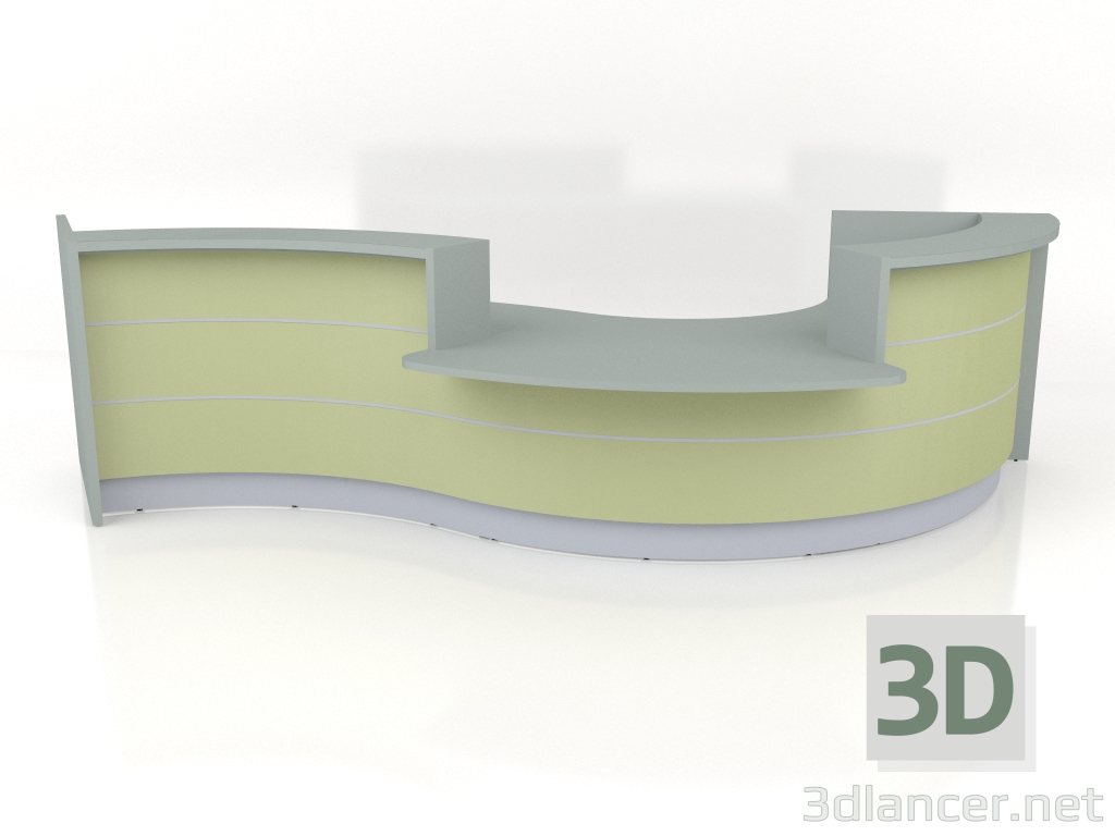 3D modeli Resepsiyon masası Valde LAV35L (4195x1835) - önizleme