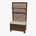 3d model Wall Panel with shelves + storage bench with cushion - preview