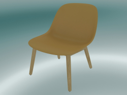 Rest chair with wooden base Fiber (Ocher, Oak)