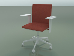Cadeira com encosto baixo 6501 (5 rodízios, com estofo removível, apoio de braço 3D ajustável XL, V1