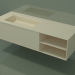 3D Modell Waschbecken mit Schublade und Fach (06UC824S2, Knochen C39, L 144, P 50, H 36 cm) - Vorschau