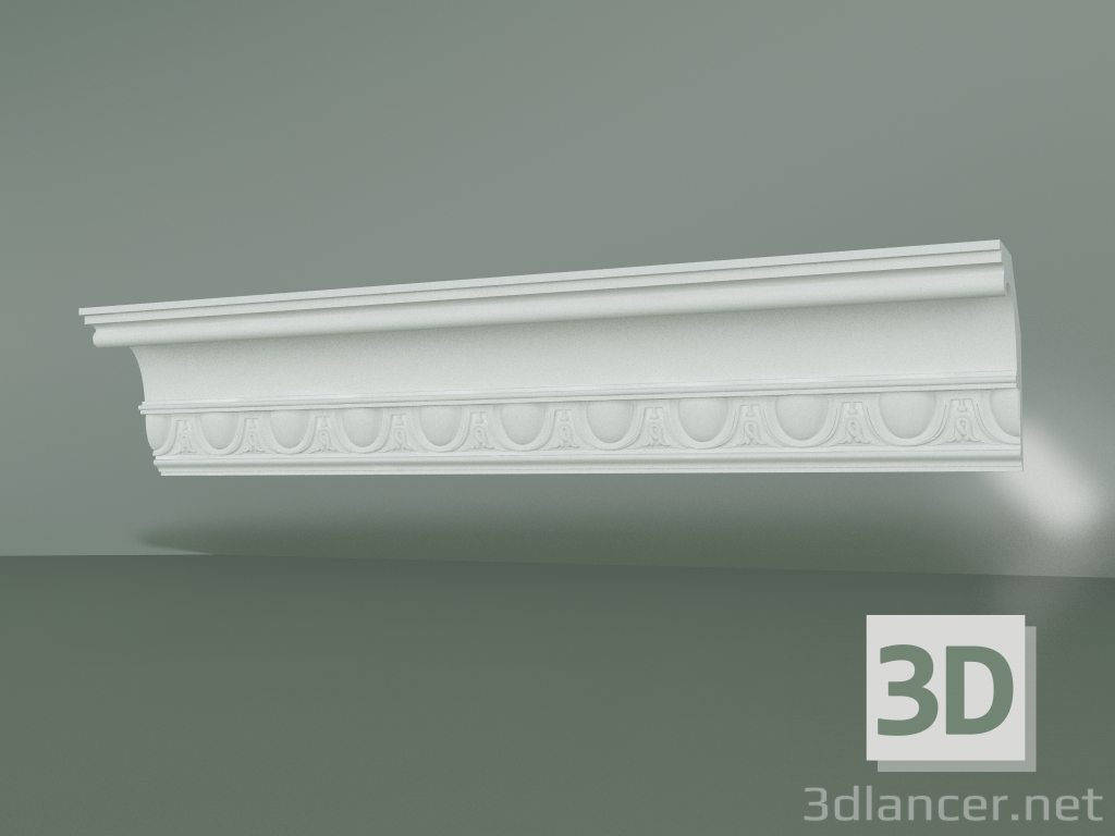 modèle 3D Corniche en plâtre avec ornement KV022 - preview