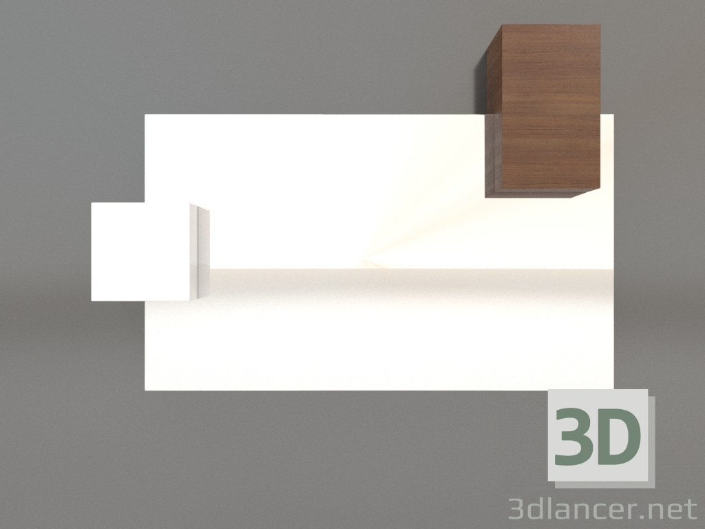 modello 3D Specchio ZL 07 (817x568, legno marrone chiaro, bianco) - anteprima