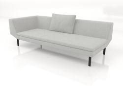 End sofa module 219 with an armrest on the left (metal legs)