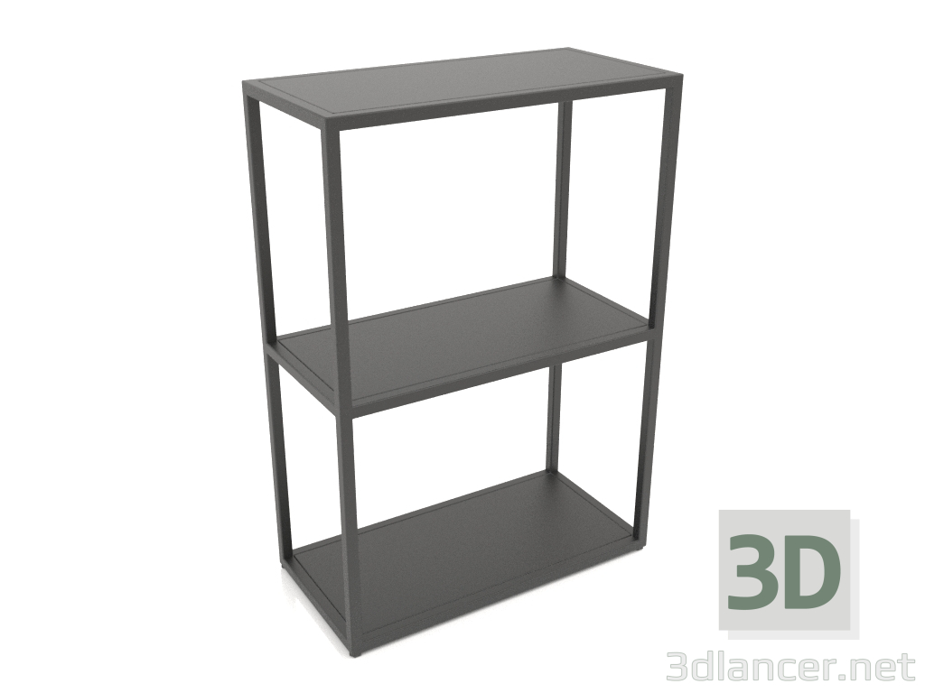 3d model Consola-bastidor rectangular (METAL, 60x30x86, 3 estantes) - vista previa