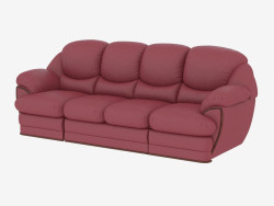 Modular straight leather sofa