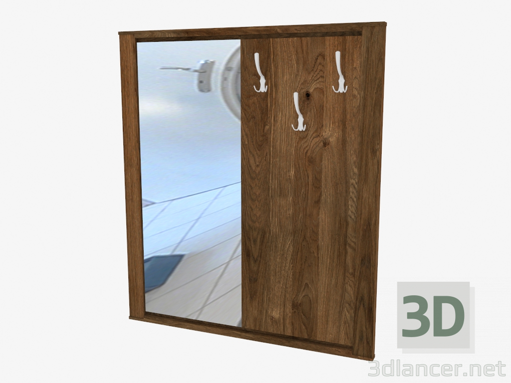 3D Modell Aufhänger mit Spiegel (114 x 130 x 4,5 cm) - Vorschau