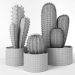 3d Cactus set model buy - render 3d Cactus set model buy - render