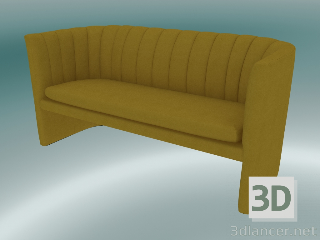 modello 3D Mocassino doppio divano (SC25, H 75cm, 150x65cm, Velvet 6 Dandelion) - anteprima