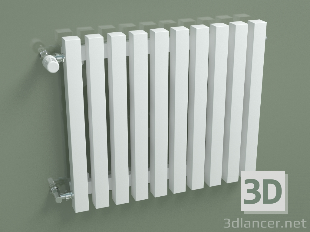 modello 3D Radiatore verticale RETTA (10 sezioni 500 mm 40x40, bianco opaco) - anteprima