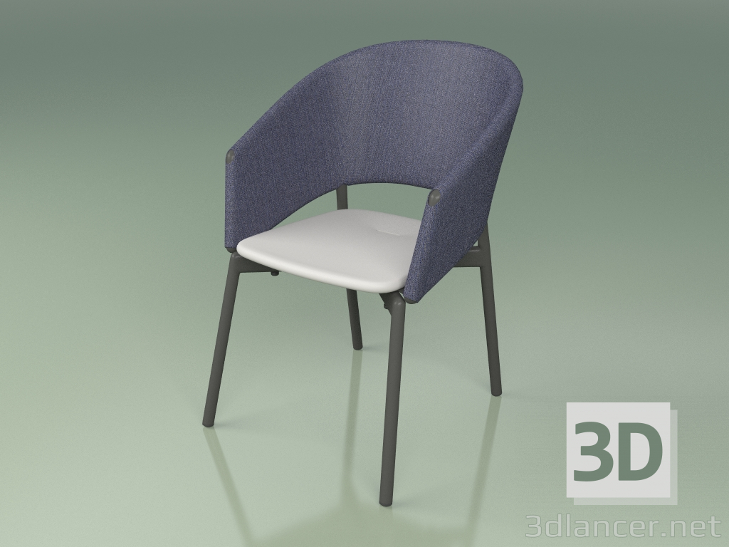 modello 3D Sedia Comfort 022 (Metal Fumé, Blu, Resina Poliuretanica Grigio) - anteprima