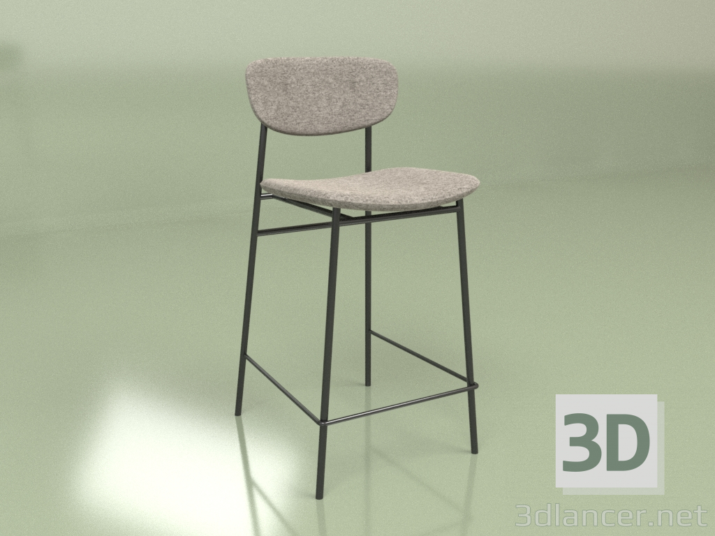 modello 3D Sedia semi-bar Madrid (grigio) - anteprima