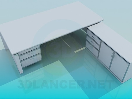 3d model Escritorio y mesita de noche - vista previa