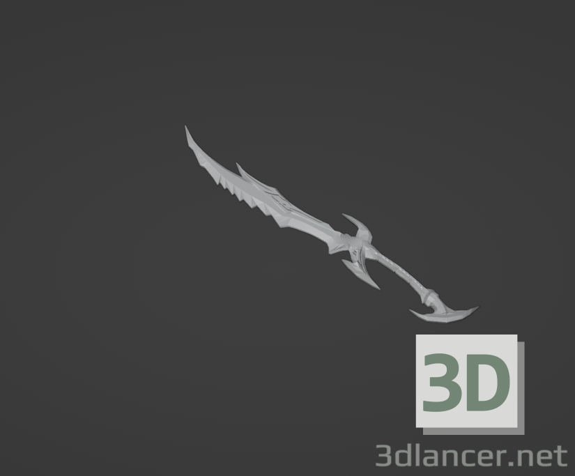 3d Skyrim Daedric Sword model buy - render