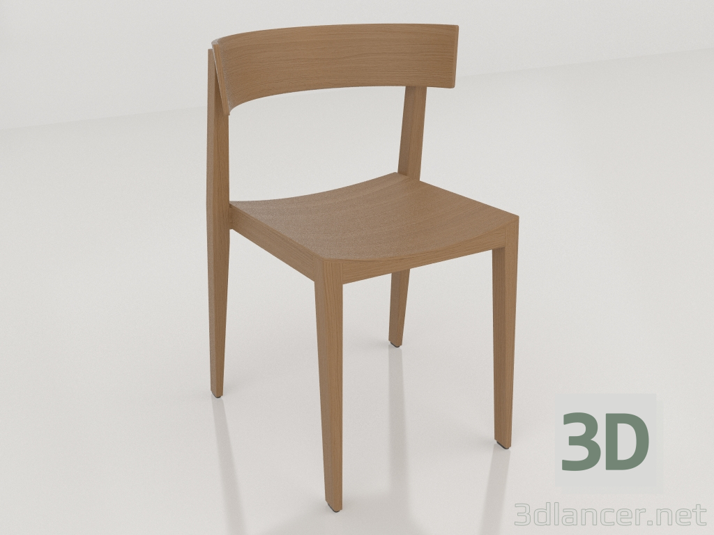 3D Modell Ein Stuhl mit langer Rückenlehne - Vorschau