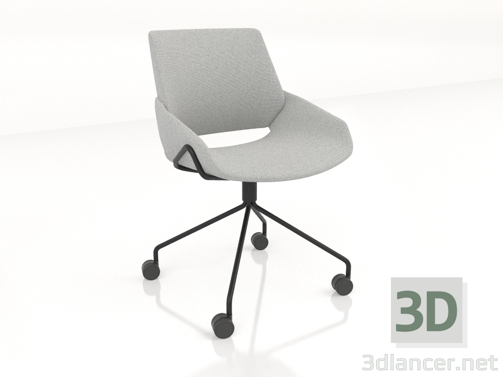 3D Modell Drehstuhl mit Rollen - Vorschau