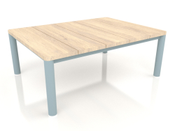 Table basse 70×94 (Gris bleu, bois Iroko)