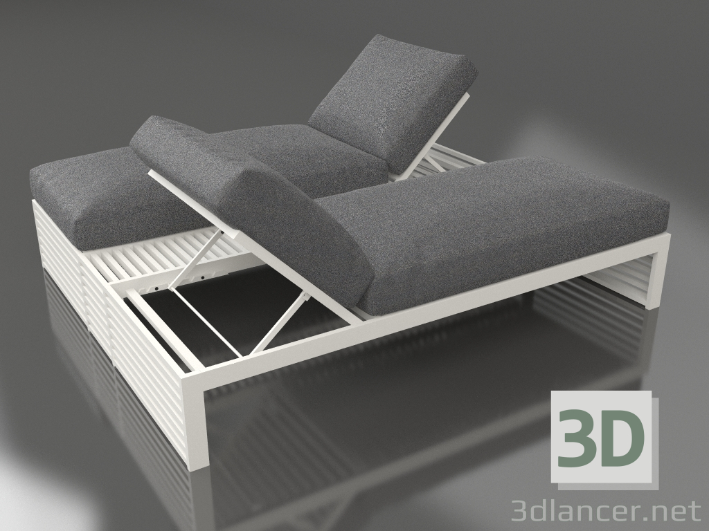 3d model Double bed for relaxation (Agate gray) - preview
