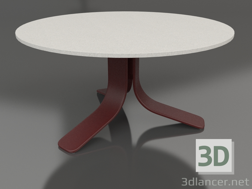 modello 3D Tavolino Ø80 (Rosso vino, DEKTON Sirocco) - anteprima