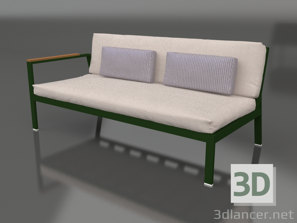 3D modeli Kanepe modülü, bölüm 1 sol (Şişe yeşili) - önizleme