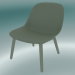 Modelo 3d Cadeira de descanso com base de madeira Fiber (Dusty Green) - preview