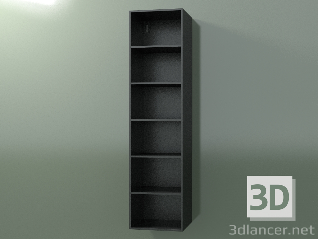modello 3D Mobile alto Wall (8DUBED01, Deep Nocturne C38, L 36, P 36, H 144 cm) - anteprima