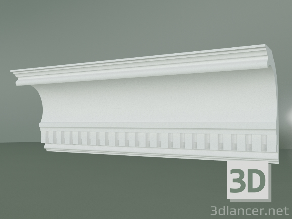 modello 3D Cornicione in gesso con ornamento KV029 - anteprima