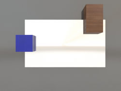 Espejo ZL 07 (817х568, marrón madera claro, azul)