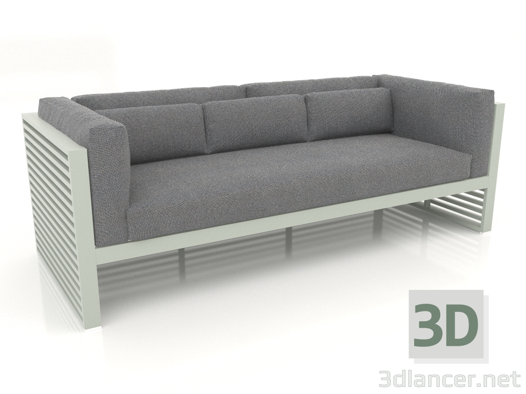 modello 3D Divano 3 posti (Grigio cemento) - anteprima