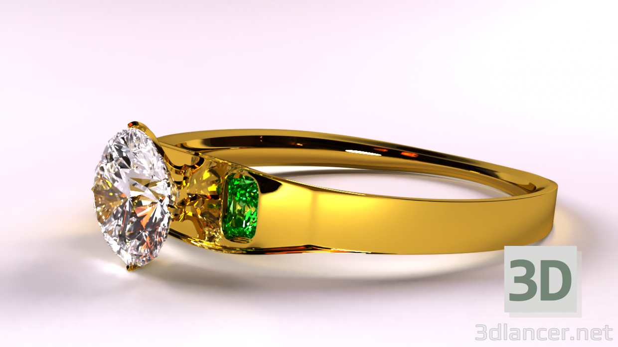 goldener Ring 3D-Modell kaufen - Rendern