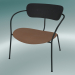 modello 3D Chair Pavilion (AV6, H 70cm, 65x69cm, Rovere laccato nero, Pelle - Seta cognac) - anteprima