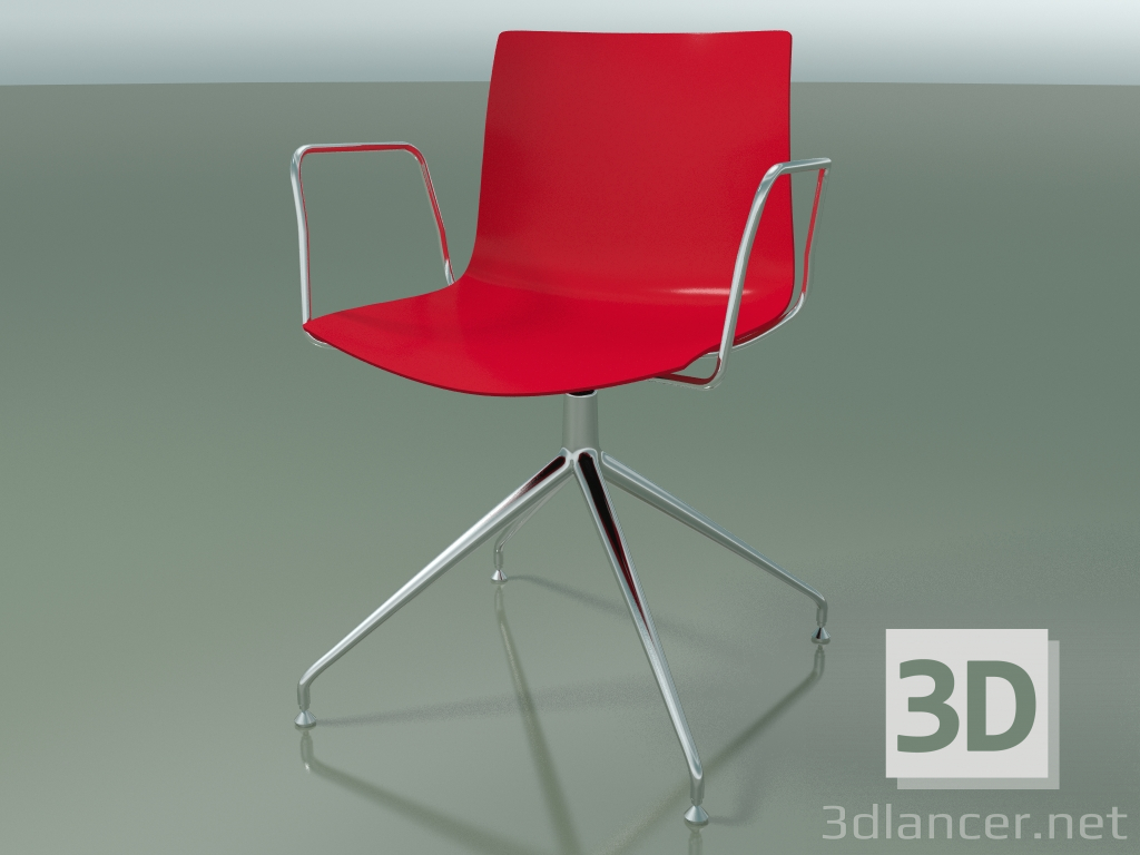 modèle 3D Chaise 0368 (pivotante, avec accoudoirs, LU1, polypropylène PO00104) - preview