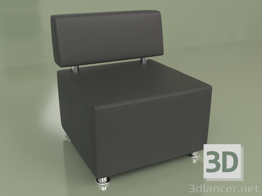 modello 3D Sezione Malta (pelle nera) - anteprima