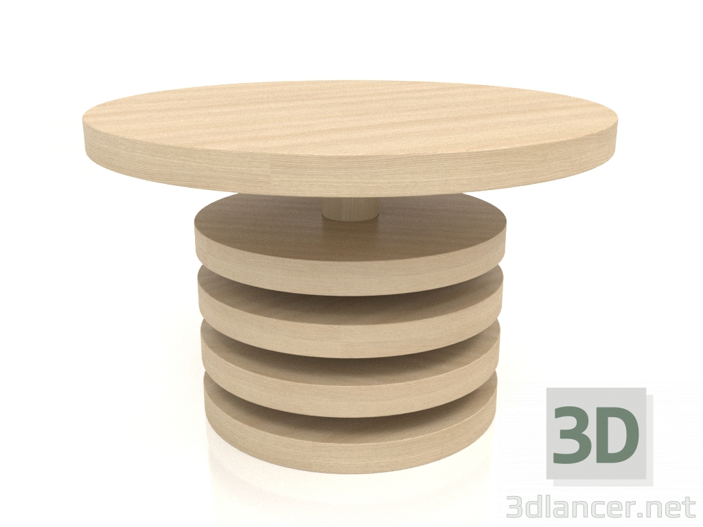 3 डी मॉडल कॉफी टेबल जेटी 04 (डी = 800x500, लकड़ी सफेद) - पूर्वावलोकन