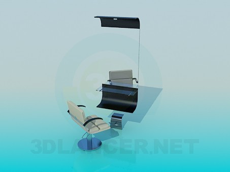 3d model Workplace hairdresser - preview 3d model Workplace hairdresser - preview