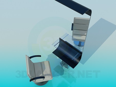 3d model Workplace hairdresser - preview 3d model Workplace hairdresser - preview