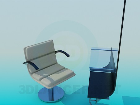 3d model Workplace hairdresser - preview 3d model Workplace hairdresser - preview