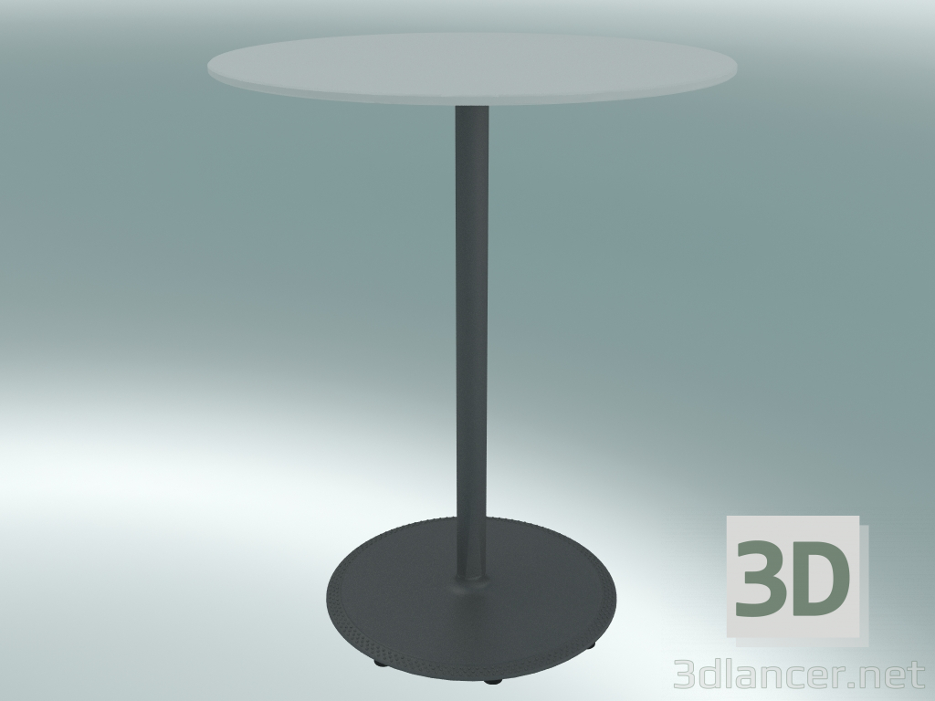 modèle 3D Table BON (9380-01 (⌀ 60cm), H 74cm, blanc HPL, aluminium gris fonte grise) - preview