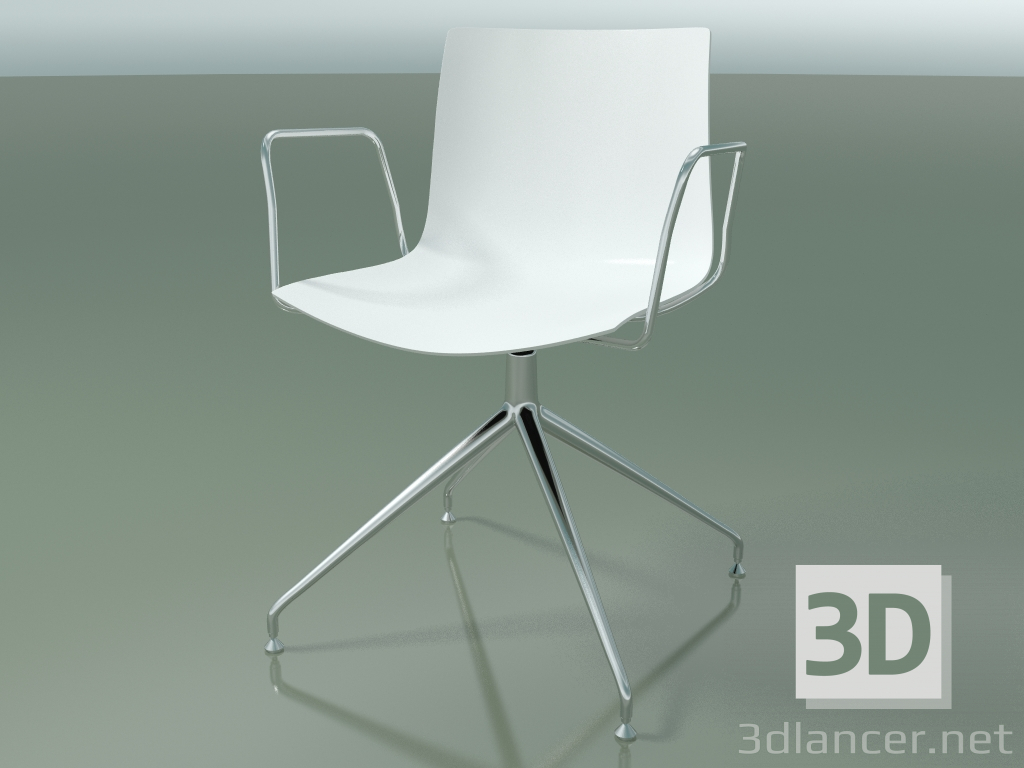 modèle 3D Chaise 0368 (pivotante, avec accoudoirs, LU1, polypropylène PO00101) - preview