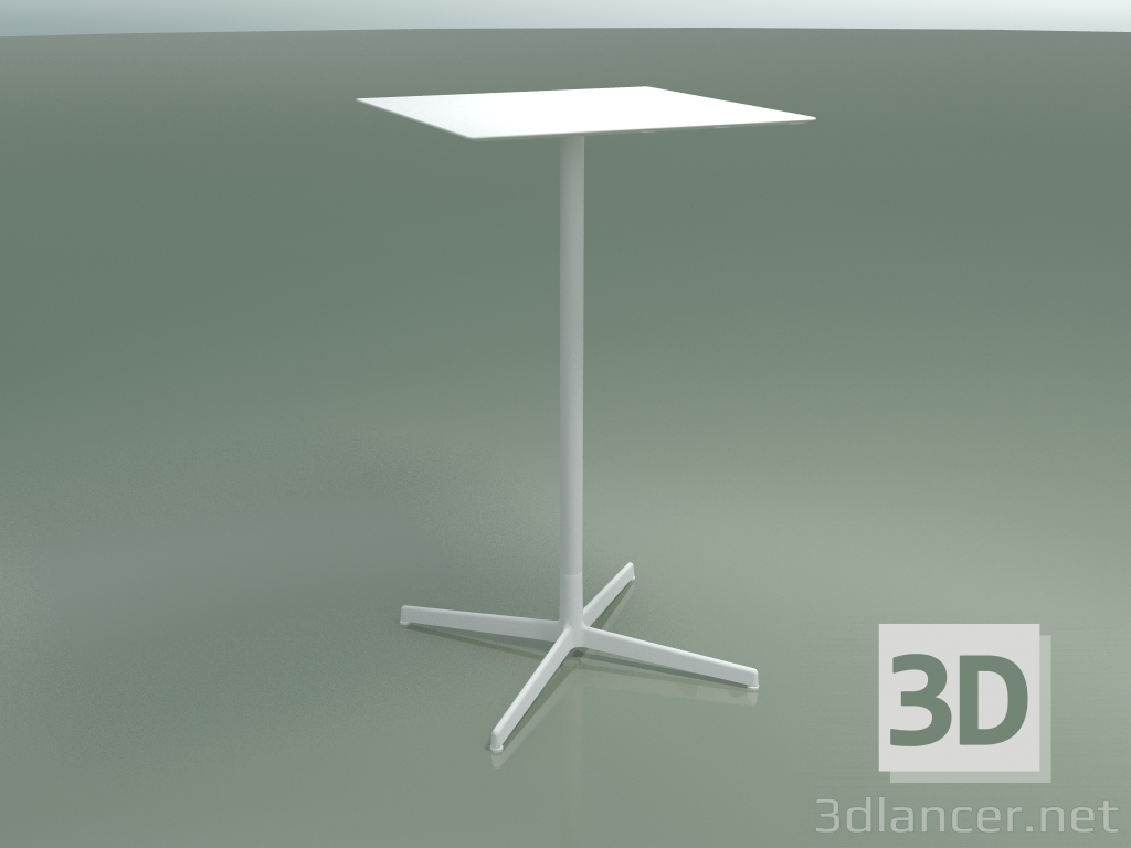 modello 3D Tavolo quadrato 5558 (H 103.5 - 59x59 cm, Bianco, V12) - anteprima