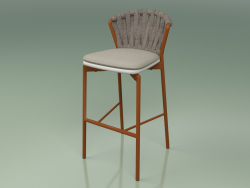 Bar stool 250 (Metal Rust, Polyurethane Resin Gray, Padded Belt Gray-Sand)