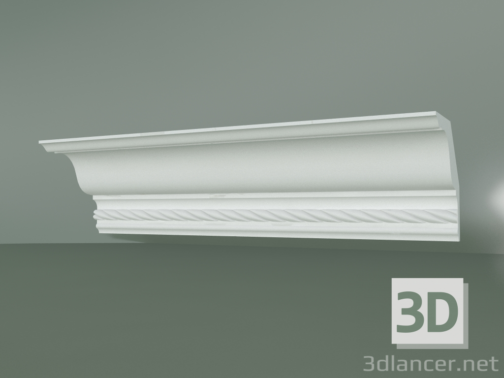modello 3D Cornicione in gesso con ornamento KV034 - anteprima
