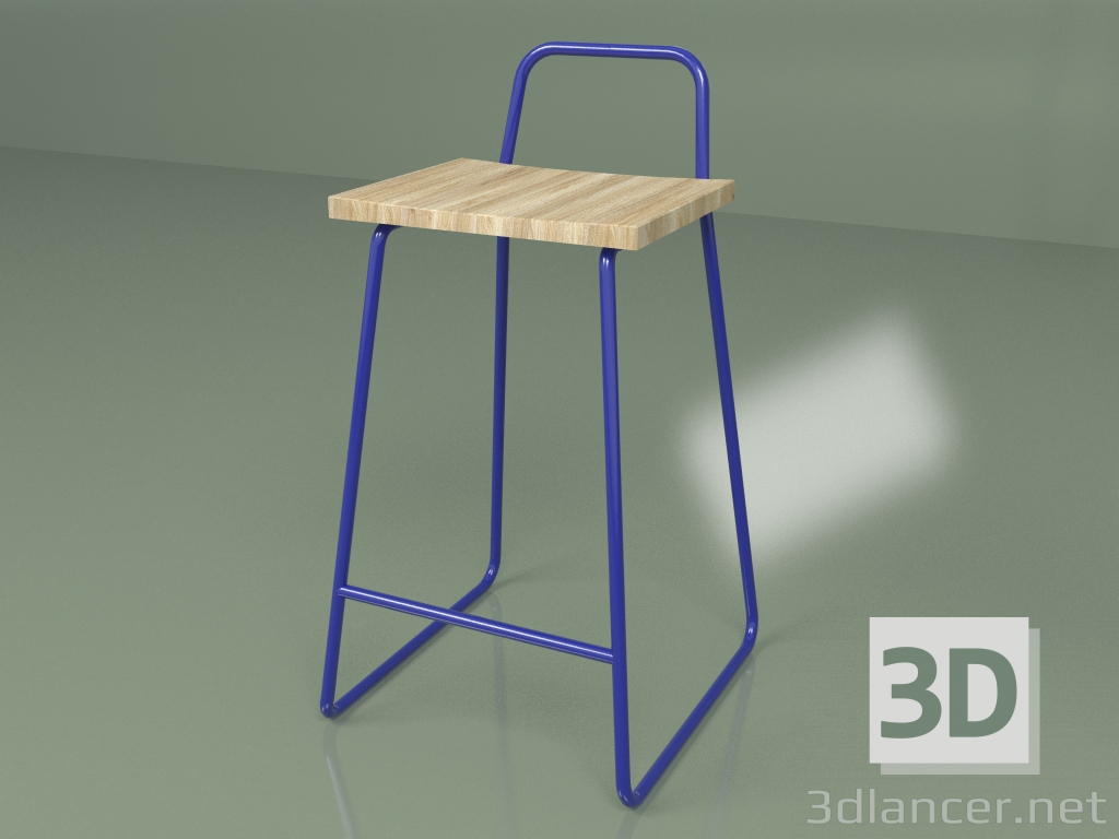 3d model Bar stool (blue) - preview