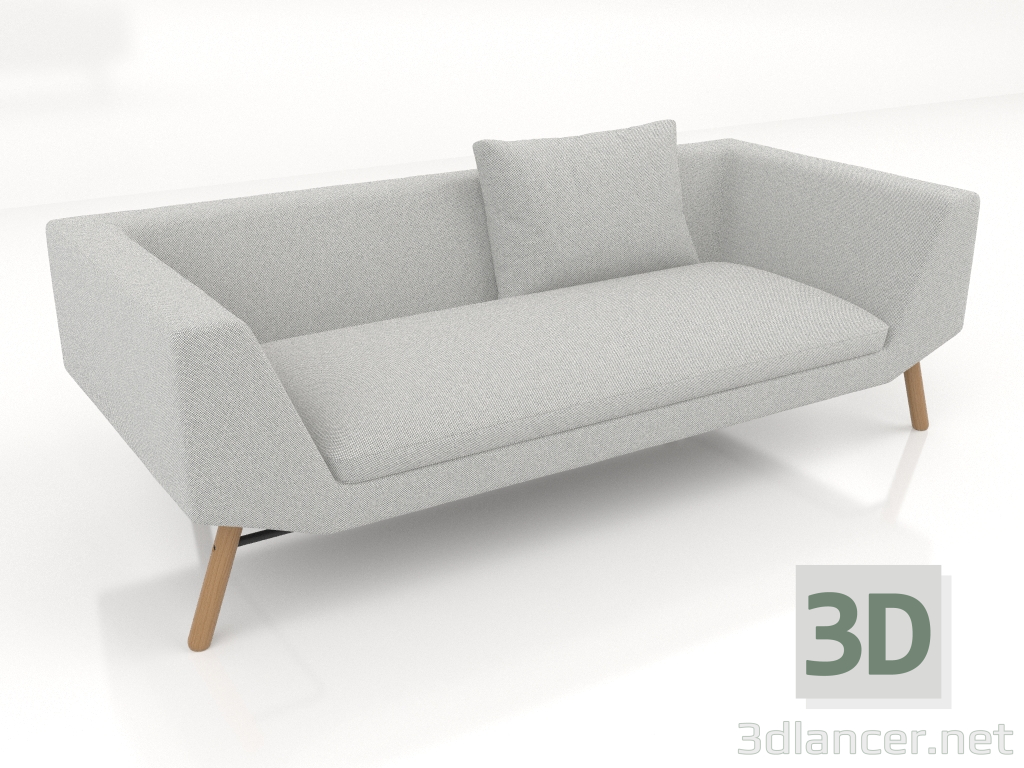 modèle 3D Canapé 2,5 places (pieds bois) - preview