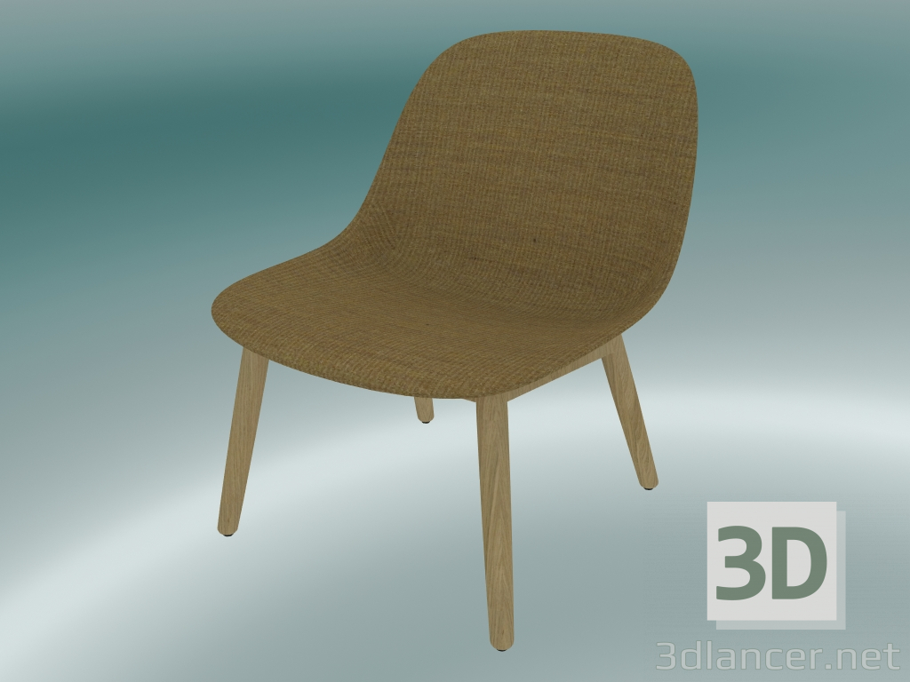 3d model Silla de descanso con base de madera Fibra (Remix 433, Roble) - vista previa