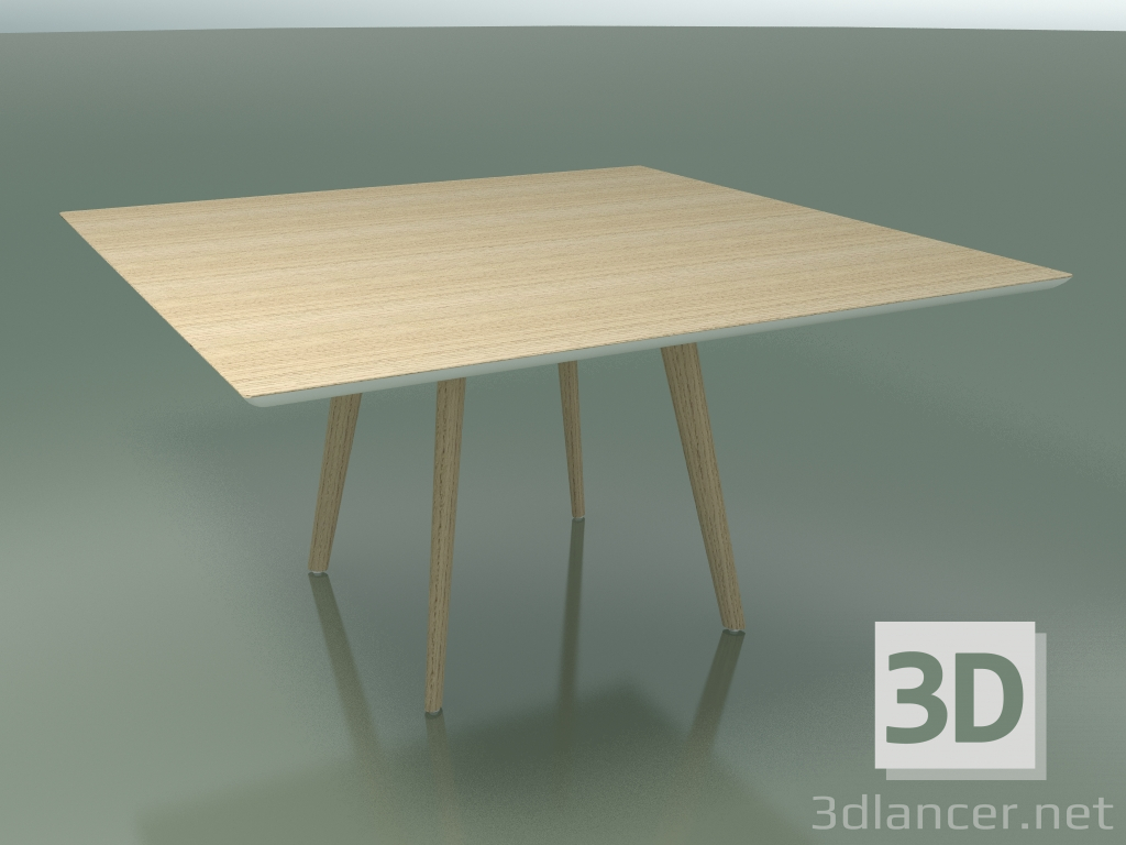 3D Modell Quadratischer Tisch 3503 (H 74 - 140 x 140 cm, M02, gebleichte Eiche, Option 2) - Vorschau