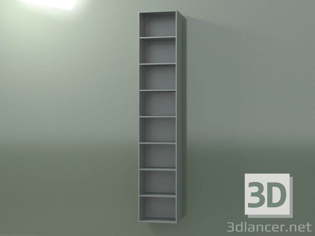 3d model Wall tall cabinet (8DUBFC01, Silver Gray C35, L 36, P 24, H 192 cm) - preview