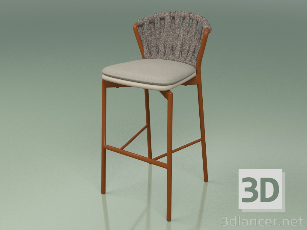 3d model Bar stool 250 (Metal Rust, Polyurethane Resin Mole, Padded Belt Gray-Sand) - preview